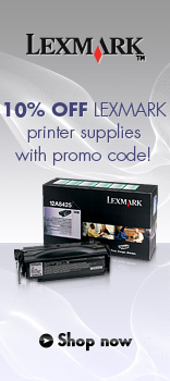 10% off Lexmark printer supplies with promo code!